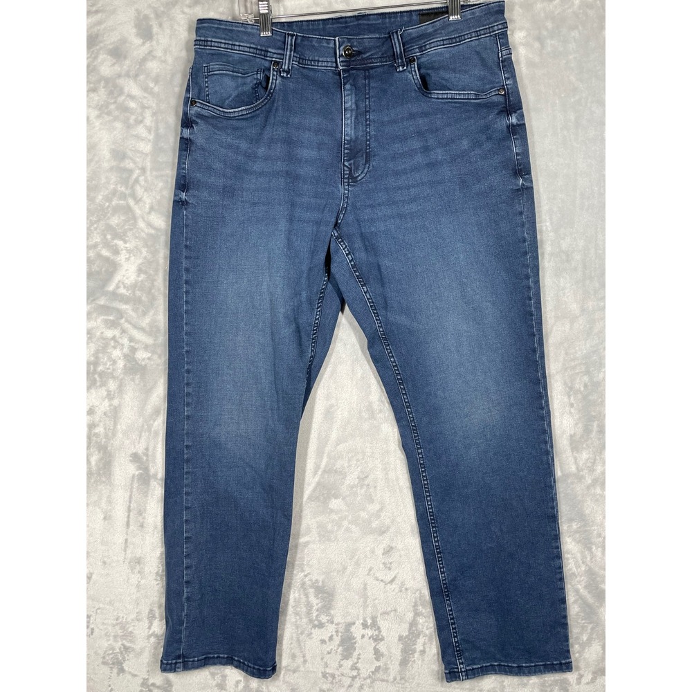 The Perfect Jean NYC Thick Thicc Mens 34x30 Medium Wash Blue Straight Leg Denim
